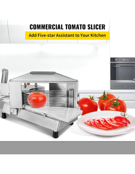 Cortador de Tomate Comercial Happybuy 1/4" con Tabla de Corte