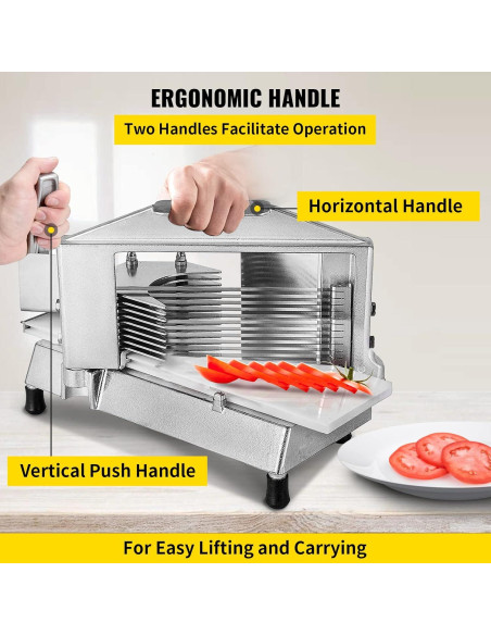 Cortador de Tomate Comercial Happybuy 1/4" con Tabla de Corte