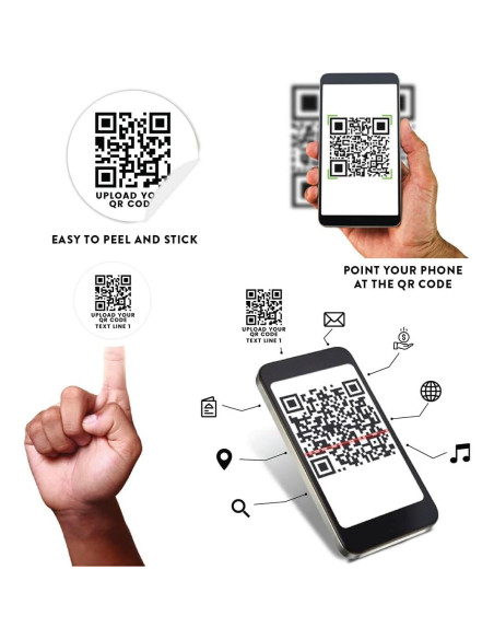 240 Etiquetas Personalizadas de Código QR Andaz Press 2 cm 240 Etiquetas Personalizadas de Código QR Andaz Press 2 cm