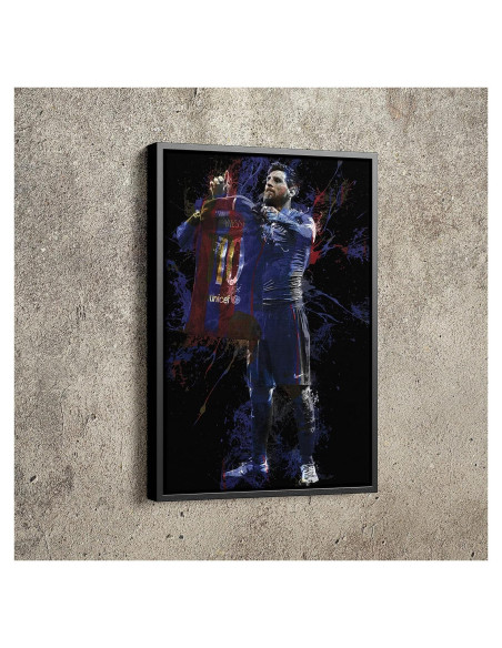 Póster de Celebración Lionel Messi 30x45cm Lienzo Hecho a Mano