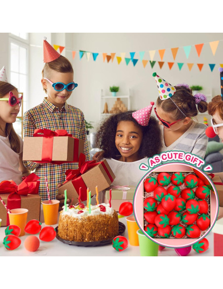 24 Pelotas de Estrés de Fresa Geosar - Juguetes Antiestrés 5.1 cm 24 Pelotas de Estrés de Fresa Geosar - Juguetes Antiestrés 5.1 cm