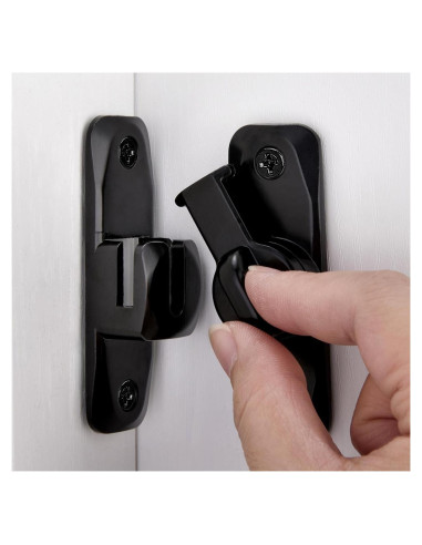 Cerradura de Puerta de Granero INIRET Negra 90/180 Grados