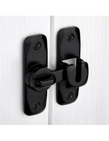 Cerradura de Puerta de Granero INIRET Negra 90/180 Grados