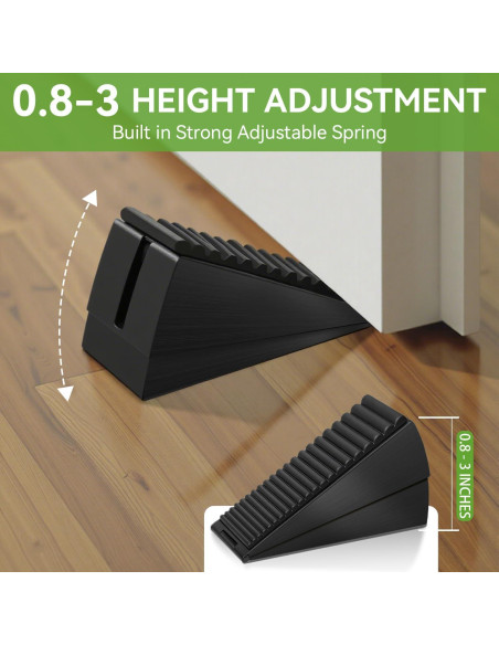 Tope de puerta Boonbery negro ajustable 7.6 cm acero inoxidable