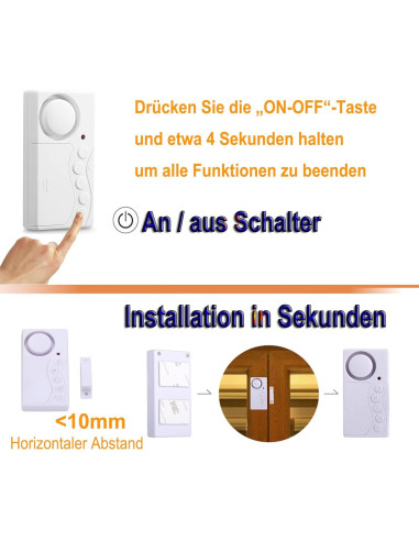 Alarma de Seguridad Umiitto para Puertas y Ventanas 108dB 2Pack