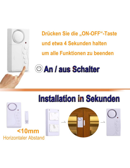 Alarma de Seguridad Umiitto para Puertas y Ventanas 108dB 2Pack