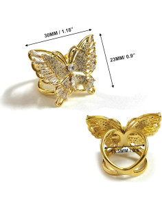 Anillo de Bufanda Mariposa Dorado para Mujeres - Joyería Elegante 2