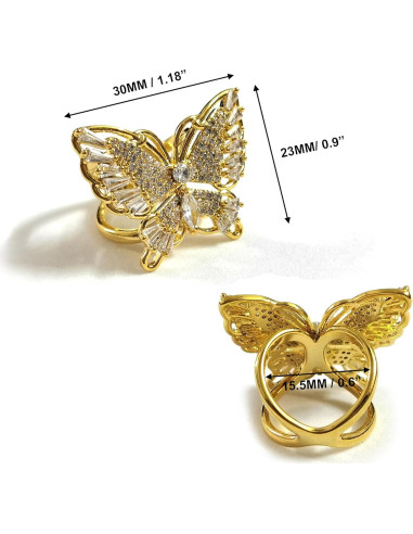 Anillo de Bufanda Mariposa Dorado para Mujeres - Joyería Elegante