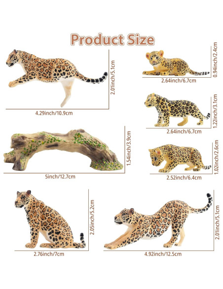 Juego de Figuras de Animales Jaguar TOYMANY 7PCS Realistas