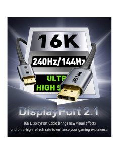 Cable DisplayPort 2.1 16K 1.83m SWITCHFLUX para Juegos 2