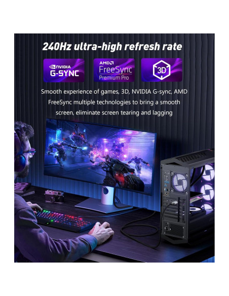 Cable DisplayPort 2.1 16K 1.83m SWITCHFLUX para Juegos