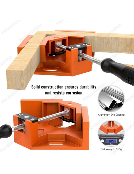 Abrazadera de Ángulo Recto Housolution 90 2 Paquete Naranja