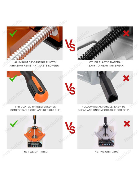 Abrazadera de Ángulo Recto Housolution 90 2 Paquete Naranja