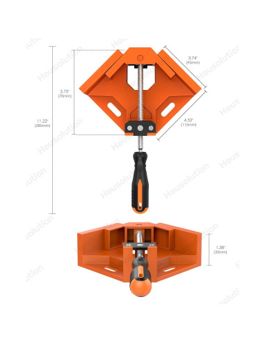 Abrazadera de Ángulo Recto Housolution 90 2 Paquete Naranja