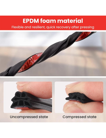 Tira de Sellado de Goma NAJIESUN 5m Doble Capa Aislante