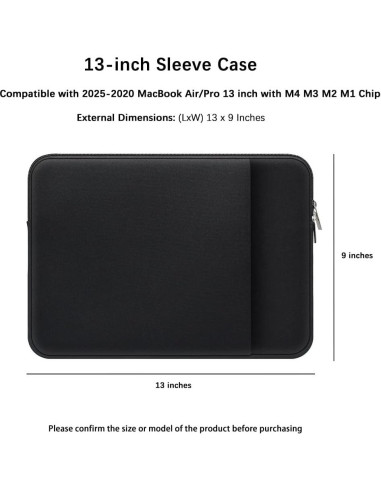 Funda para Laptop MasiBloom Negra para MacBook 13" 2020-2025