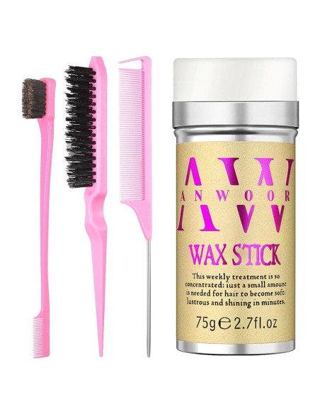 Kit de Estilo de Cabello AnWoor: Cera, Cepillo y Peine 4 Piezas