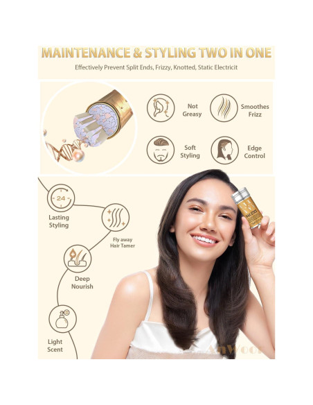 Kit de Estilo de Cabello AnWoor: Cera, Cepillo y Peine 4 Piezas