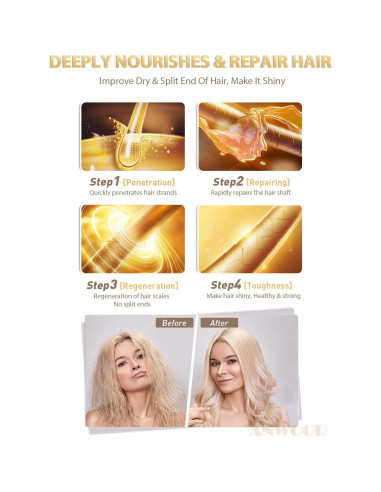 Kit de Estilo de Cabello AnWoor: Cera, Cepillo y Peine 4 Piezas