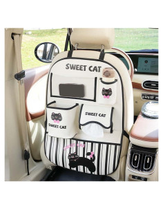 Organizador de Asiento Trasero YUNZLAN de Cuero Sintético Beige