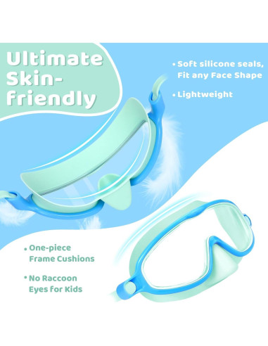 Gafas de Natación Vvinca para Niños 3-6 Años con Cubierta Nasal