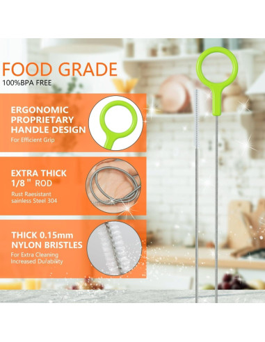 Kit de Cepillos Limpiadores YZAHGDS para Pajitas y Botellas