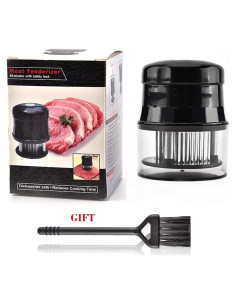 Ablandador de Carne TCCMEIR Acero Inoxidable 56 Agujas Negro