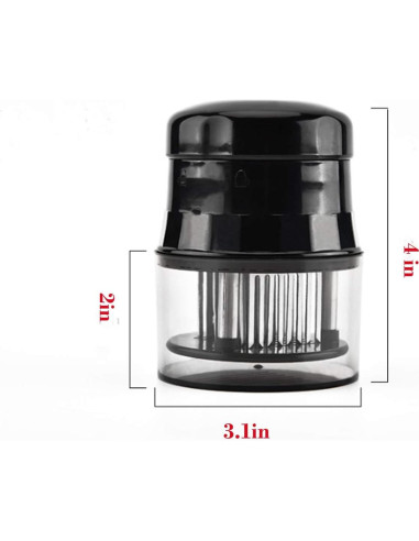 Ablandador de Carne TCCMEIR Acero Inoxidable 56 Agujas Negro