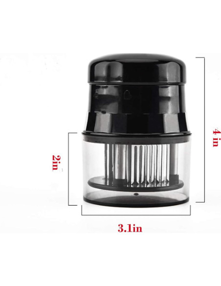 Ablandador de Carne TCCMEIR Acero Inoxidable 56 Agujas Negro