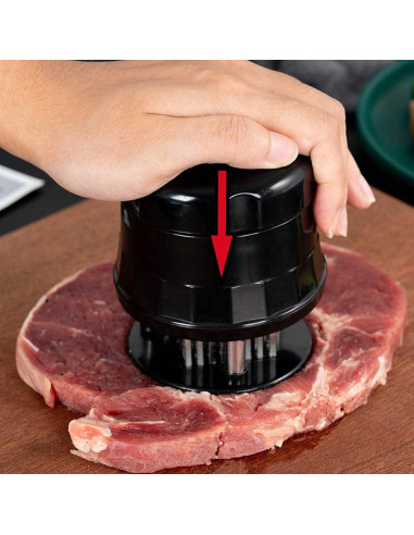 Ablandador de Carne TCCMEIR Acero Inoxidable 56 Agujas Negro