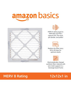 Filtros de Aire Amazon Basics MERV 8 12x12x1 Paquete de 6 2