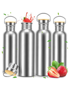 Botellas de Agua Acero Inoxidable CHENGU 4 Piezas 1000 ml