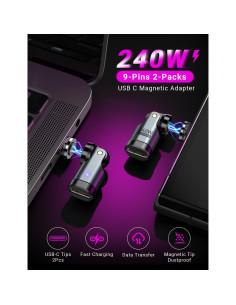 Adaptador Magnético USB C 240W VAFOTON 90 Grados 2