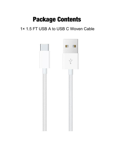 Cable USB A a USB C trenzado 0.5m Abysssea para iPhone 15/16