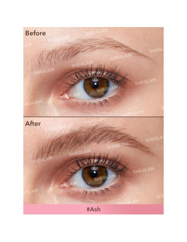 Pincel Angulado y Lápiz de Cejas SHEGLAM Ash 9.19 cm