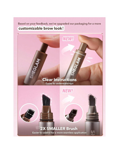 Pincel Angulado y Lápiz de Cejas SHEGLAM Ash 9.19 cm