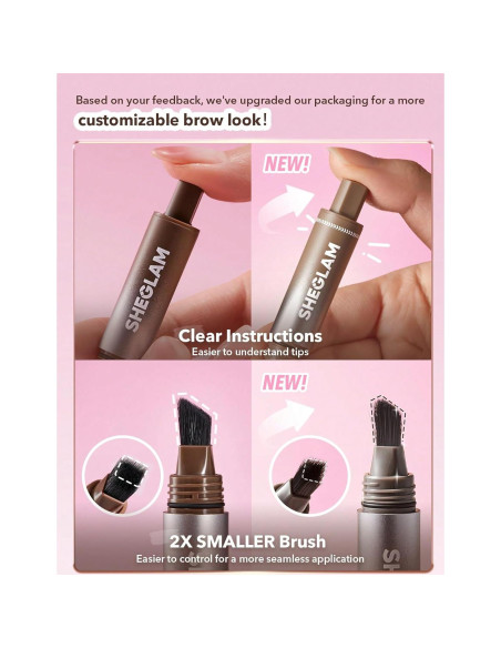 Pincel Angulado y Lápiz de Cejas SHEGLAM Ash 9.19 cm Pincel Angulado y Lápiz de Cejas SHEGLAM Ash 9.19 cm