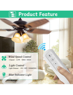 Control Remoto Hunter 99770 para Ventilador de Techo 3 Velocidades 2