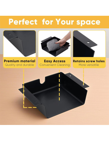 Organizador de Cajones para Escritorio OrgaFocus - Paquete de 2, Negro