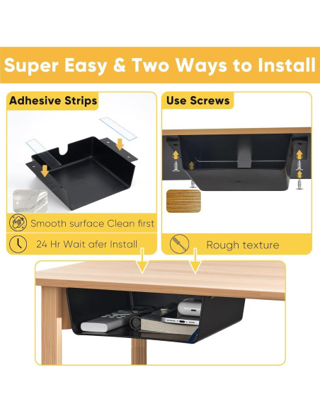 Organizador de Cajones para Escritorio OrgaFocus - Paquete de 2, Negro Organizador de Cajones para Escritorio OrgaFocus - Paquete de 2, Negro