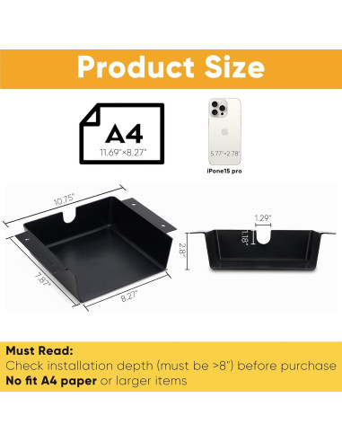 Organizador de Cajones para Escritorio OrgaFocus - Paquete de 2, Negro