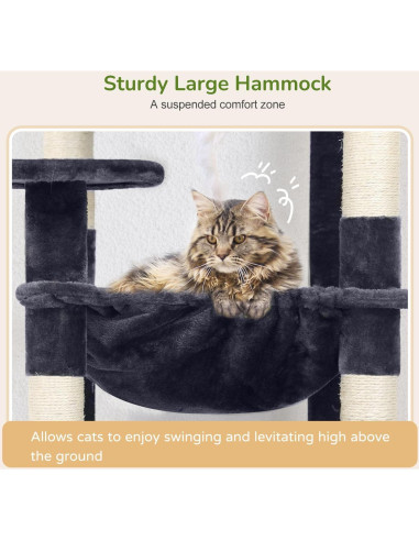 Torre de Árbol para Gatos Globlazer F53 135cm Gris Oscuro