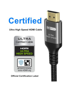 Cable HDMI Ultra Alta Velocidad Ubluker 0.46 m 48Gbps 4K 8K 2