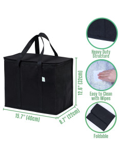 Bolsa Térmica Reutilizable VENO 2 Paquete Aislada 40x32x22cm 2