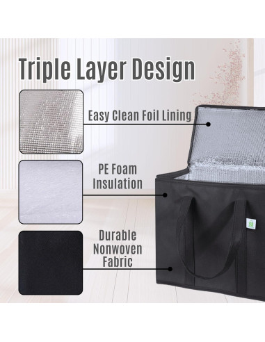 Bolsa Térmica Reutilizable VENO 2 Paquete Aislada 40x32x22cm