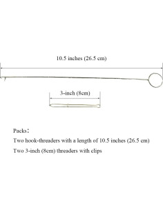 Juego de Enhebradores de Acero Inoxidable HAHIYO 4Pcs 3 y 10.5 pulgadas 2