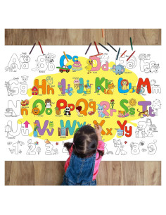 Póster Gigante de Colorear Alfabeto ZOIIWA 110 x 80 cm