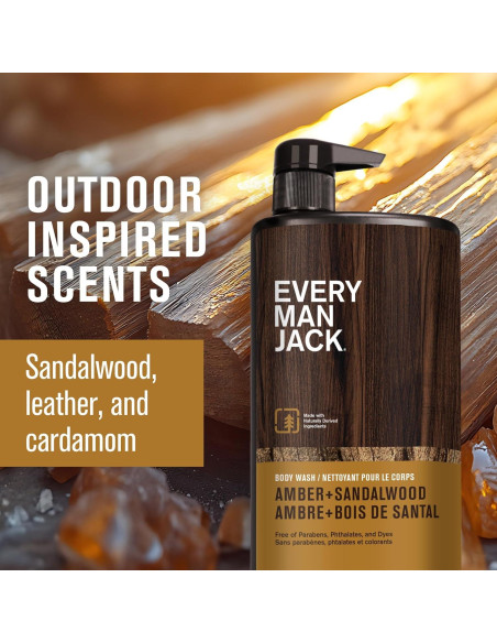 Gel de Ducha Nutritivo Every Man Jack 1000 ml Ámbar + Sándalo Gel de Ducha Nutritivo Every Man Jack 1000 ml Ámbar + Sándalo
