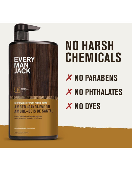 Gel de Ducha Nutritivo Every Man Jack 1000 ml Ámbar + Sándalo Gel de Ducha Nutritivo Every Man Jack 1000 ml Ámbar + Sándalo