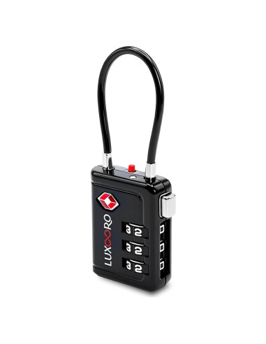 Candado de Equipaje LUXOORO TSA Combinación 3 Dígitos Negro